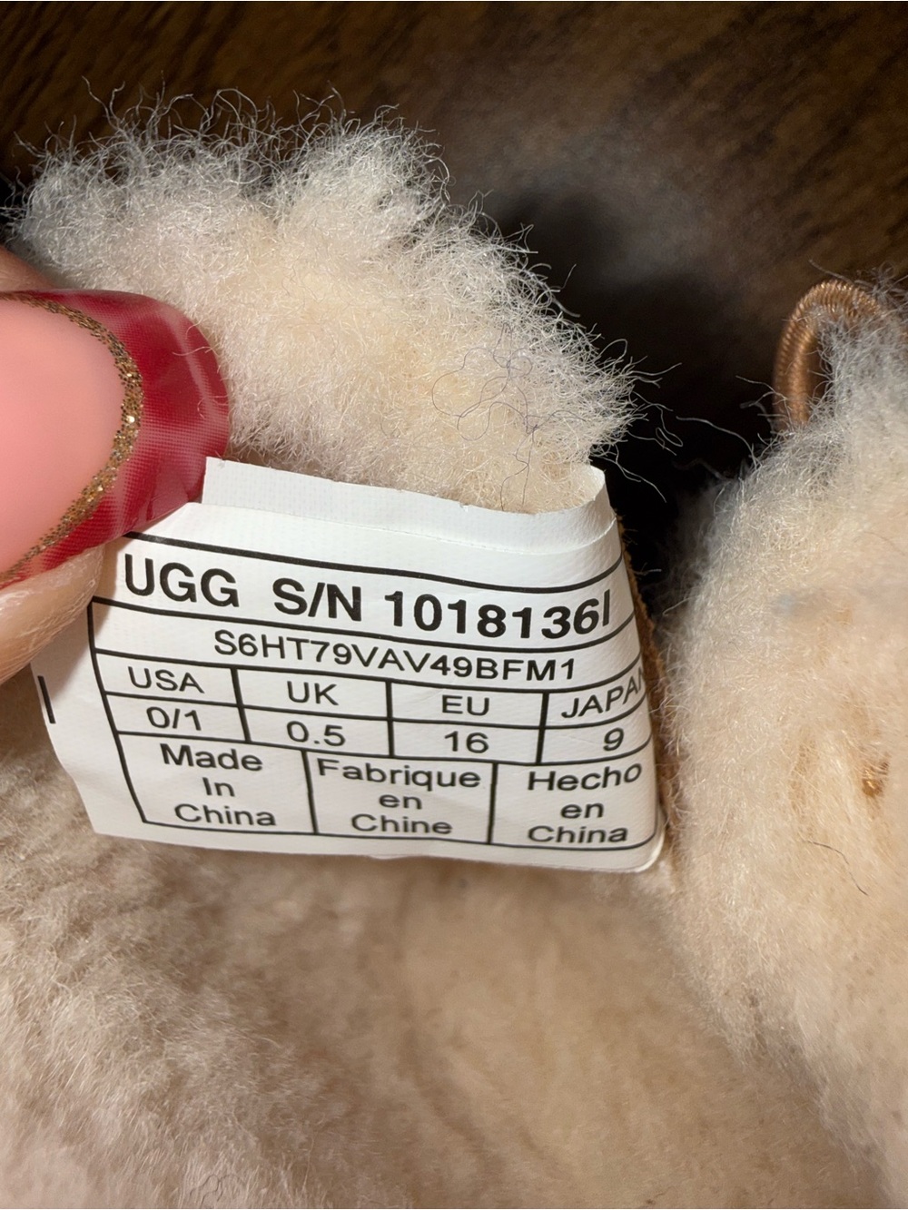 UGG Infant Chestnut Tan Shearling Moccasin Booties Booties Unisex Kids 0/1 - Picture 7 of 9